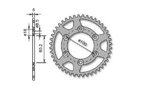 Rear sprocket Rieju RR SM and RJ Spike equivalent to JT1076 x 42