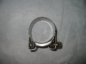 Exhaust clamp 40-43mm stainless with mild steel bolt