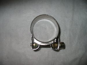 Exhaust clamp stainless steel, zinc bolt 43mm to 47mm diameter