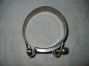 Exhaust clamp stainless 73mm to 79mm diameter