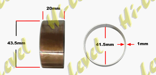 Fork Bushings O.D 43.5mm,I.D 41mm,Width 20,Thickness 1mm