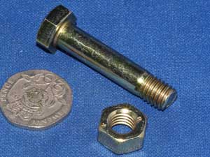 Special bolt 38mm long with nut