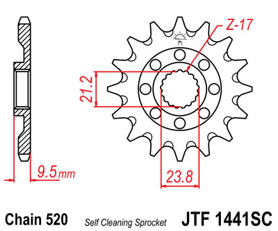 front sprocket JTF1441SC 13 tooth new