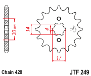 Front drive sprocket JTF249x15 new