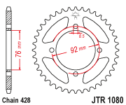 JTR1080 x 39 Rear sprocket Thumpstar pit bikes
