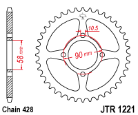 Rear drive spriocket JTR1221 x 44 teeth