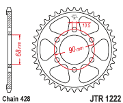 Replacement rear sprocket JTR1222 x 47 tooth new