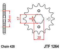Front sprocket JTF1264 x 16 tooth new