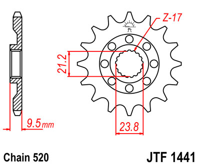 front sprocket JTF1441 13 tooth new