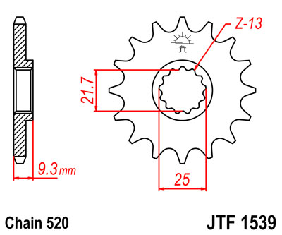 front sprocket JTF1539 15 tooth new