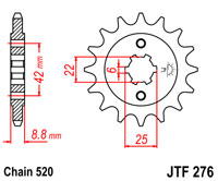 Front sprocket 276 15 tooth new