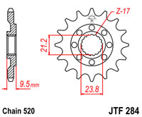 Front sprocket JTF 284 13 tooth new self cleaning sprocket