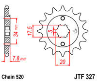 Front sprocket JTF327 x 14 tooth new