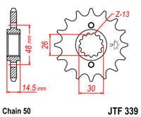 Front sprocket JTF339 16 tooth new