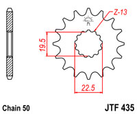 Front sprocket JTF 435 14 tooth new