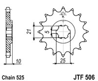 Front sprocket JTF506 x 15 tooth new