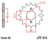 Front sprocket 513 17 tooth new