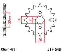 Front sprocket JTF548 x 14 tooth