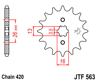 front sprocket JTF563 x 16 universal