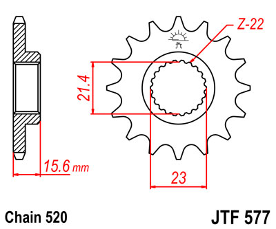 Front sprocket JTF577 x 15 IGM1511-7945