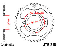 JTR218 x 44 sprocket new