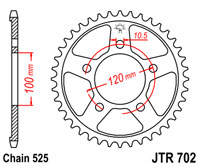 Rear sprocket JTR702 x40 Aprilia RSV1000 Mille R 04-09 new