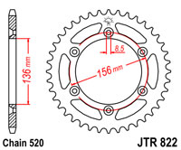 Rear drive sprocket JTR822 x 48 tooth