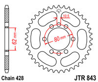 Rear sprocket JTR843 x 49
