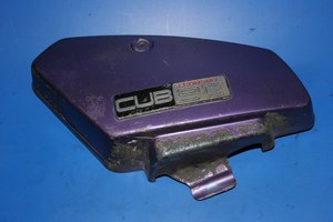 Side panel blue over painted purple C90 Cub models