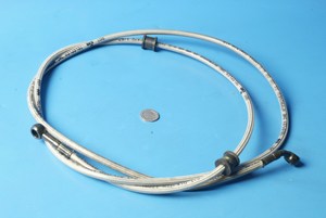 200cm braided brake hose straight fitting to 45 degree angle fit - Click Image to Close