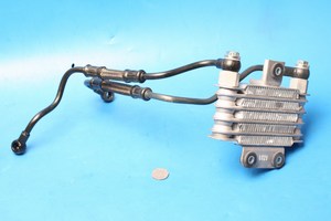 Oil cooler with oil feed pipes Hyosung XRX125D and XRX125SM