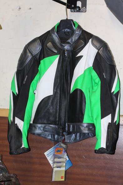 Buffalo jaguar motorcycle jacket green size 10