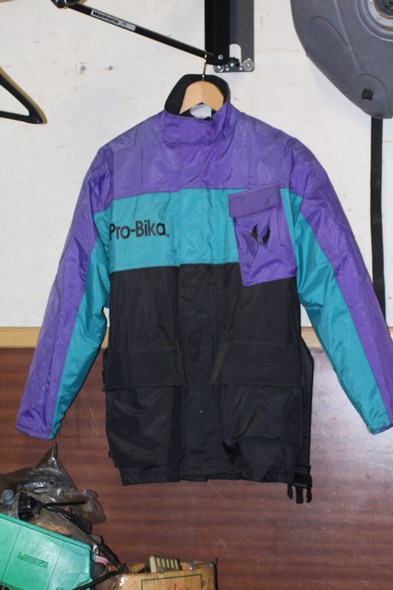 Pro-bika motorcycle jacket purple/green/black small shop soiled