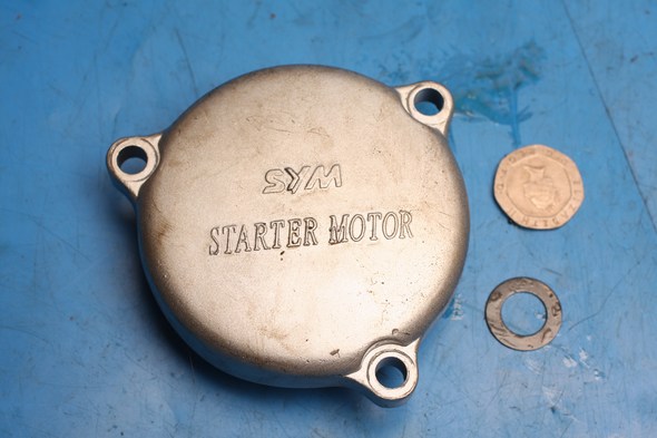 Starter motor assembly cover Sym XS125 used - Click Image to Close