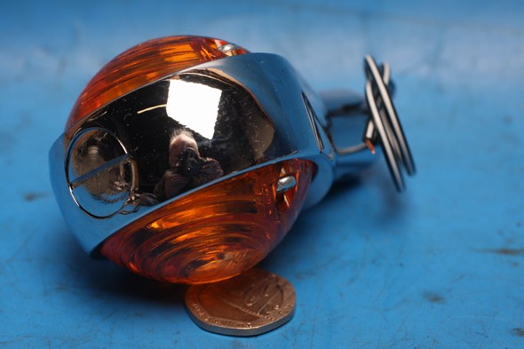 Universal mini Indicator Oval amber & chrome stem INDCB25
