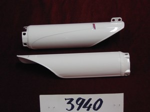 Front fork covers pair in white Honda PS394W