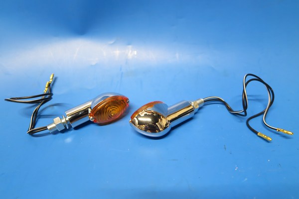 Indicators Cateye mini short chrome stem with amber lens WE35023