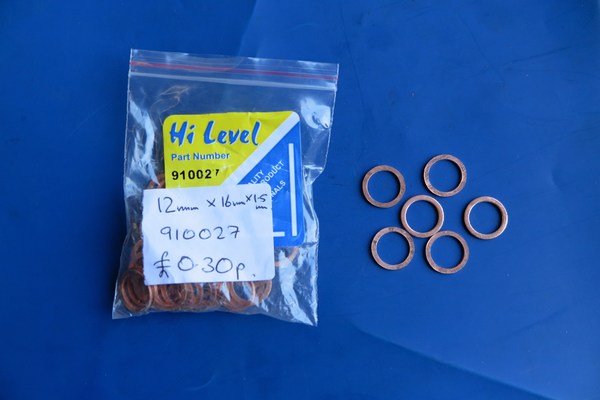 Sump washer copper 12mm x 16mm x 1.5mm 910027