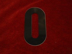 Number 0 6 inch Black adhesive competition motocross number