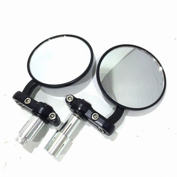 Bar end mounted mirrors round black MR103