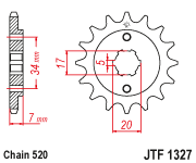 jtf1327 x 15 sprocket new - Click Image to Close