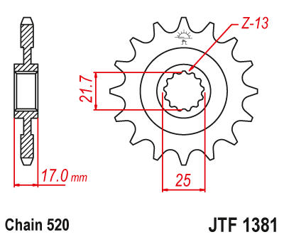 JTF1381 cushioned front sprocket new