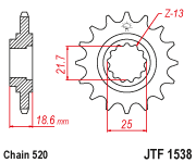 Front sprocket JTF1538 x 15 new - Click Image to Close
