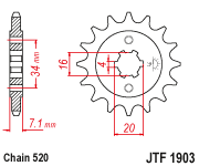 JTF1903 x 14 front sprocket new