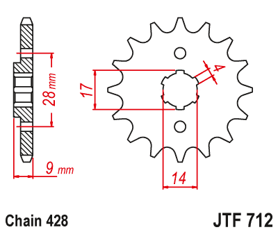 JTF712 x 13 tooth front sprocket new