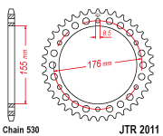 JTR2011 x 42 tooth rear sprocket new - Click Image to Close
