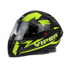 VIPER RSV95 SPRIT YELLOW Full-Face Motorbike Helmet MED new