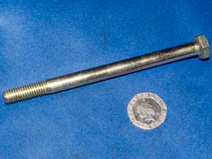M8 110mm long bolt mild steel