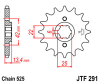 Front sprocket JTF 291 x 15 tooth new