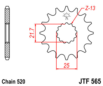 front sprocket JTF565 x 15 universal